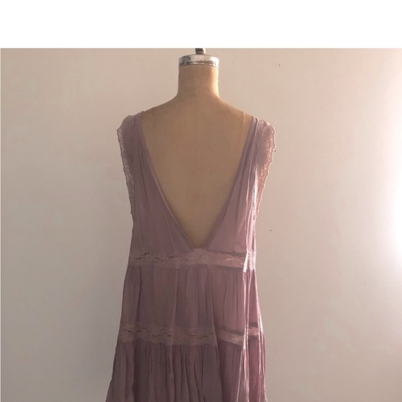 [Free people] Rose Deep V-neck Back open Lace Oversized Dress - Picture 6 of 9